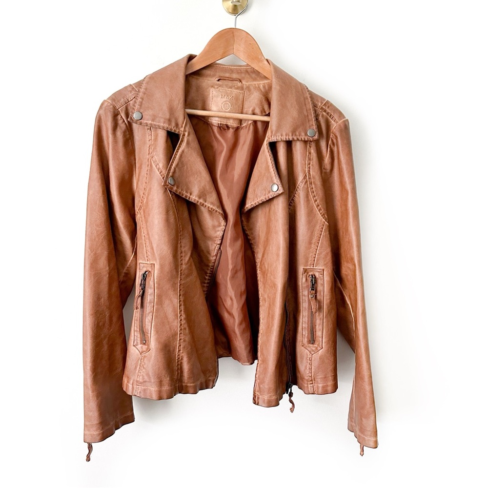 ⭐️ Max Studio | Brown Faux Leather Jacket